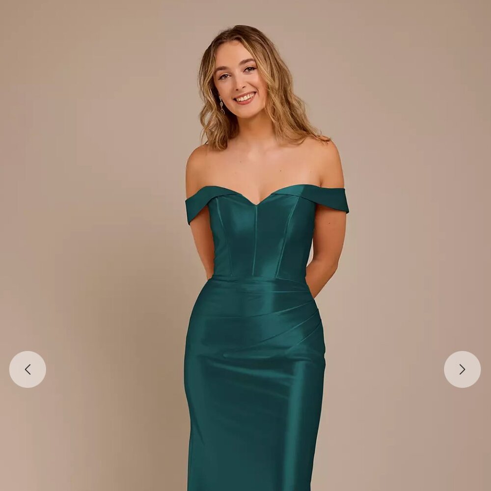 Galina Signature  Sculpting Satin Off-the-Shoulder Dress STYLE # GS290162
